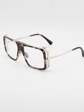 Max Mara MM5172-B 052 Eyeglasses Havana 55mm Aviator Frame, Blue Light Block